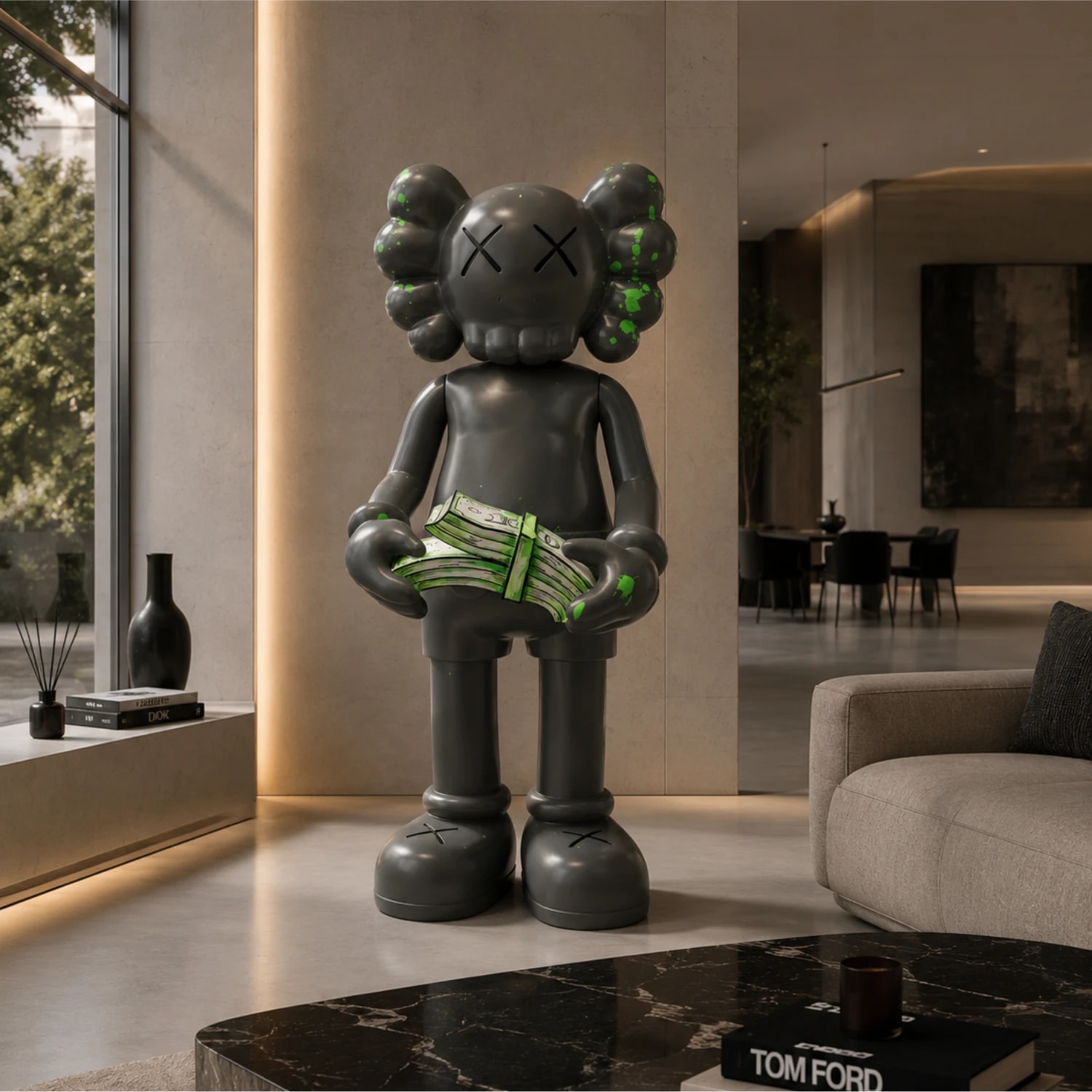 Urban Toy X - Toxic Wealth – поп арт фигура, изрисувана на ръка, снимка 3